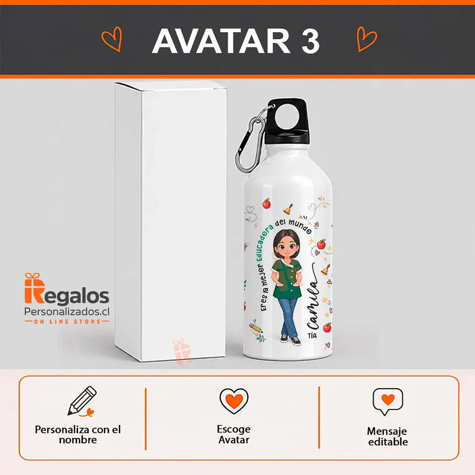 Botella de agua  diseño para Eduadora de Párvulos 4