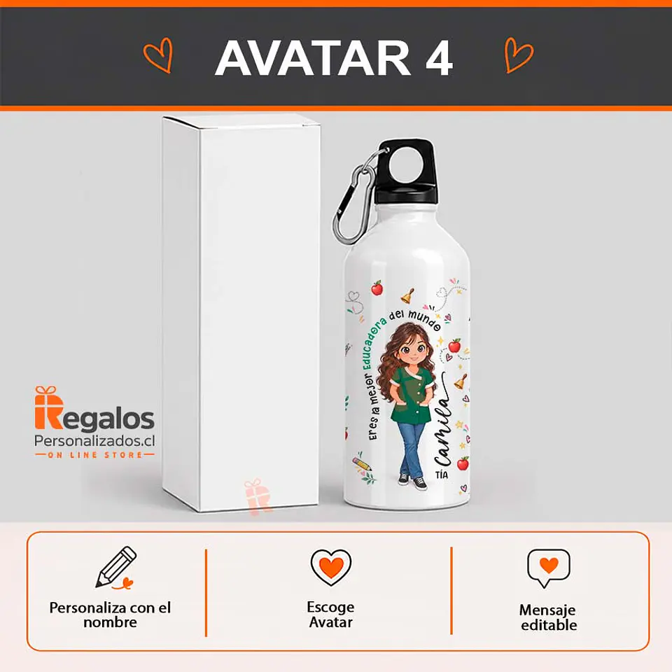 Botella de agua  diseño para Eduadora de Párvulos 5
