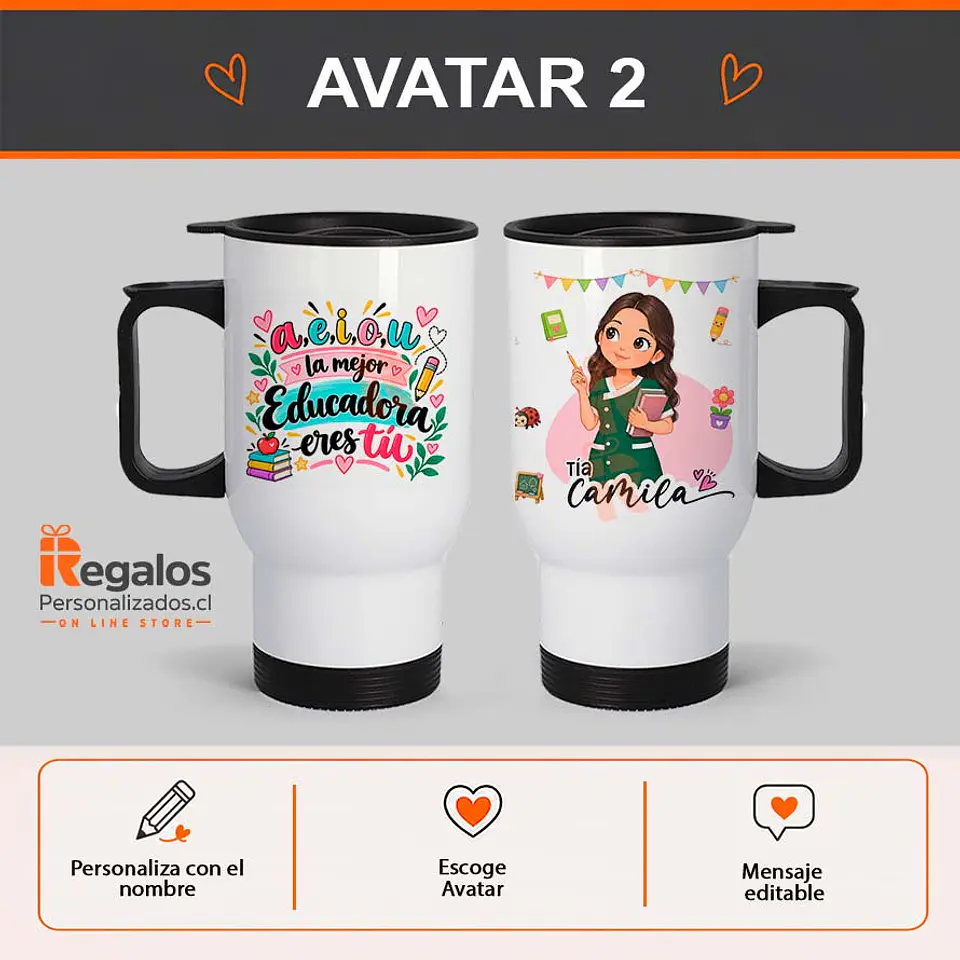 Mug térmico diseño Educadora de Párvulos 3