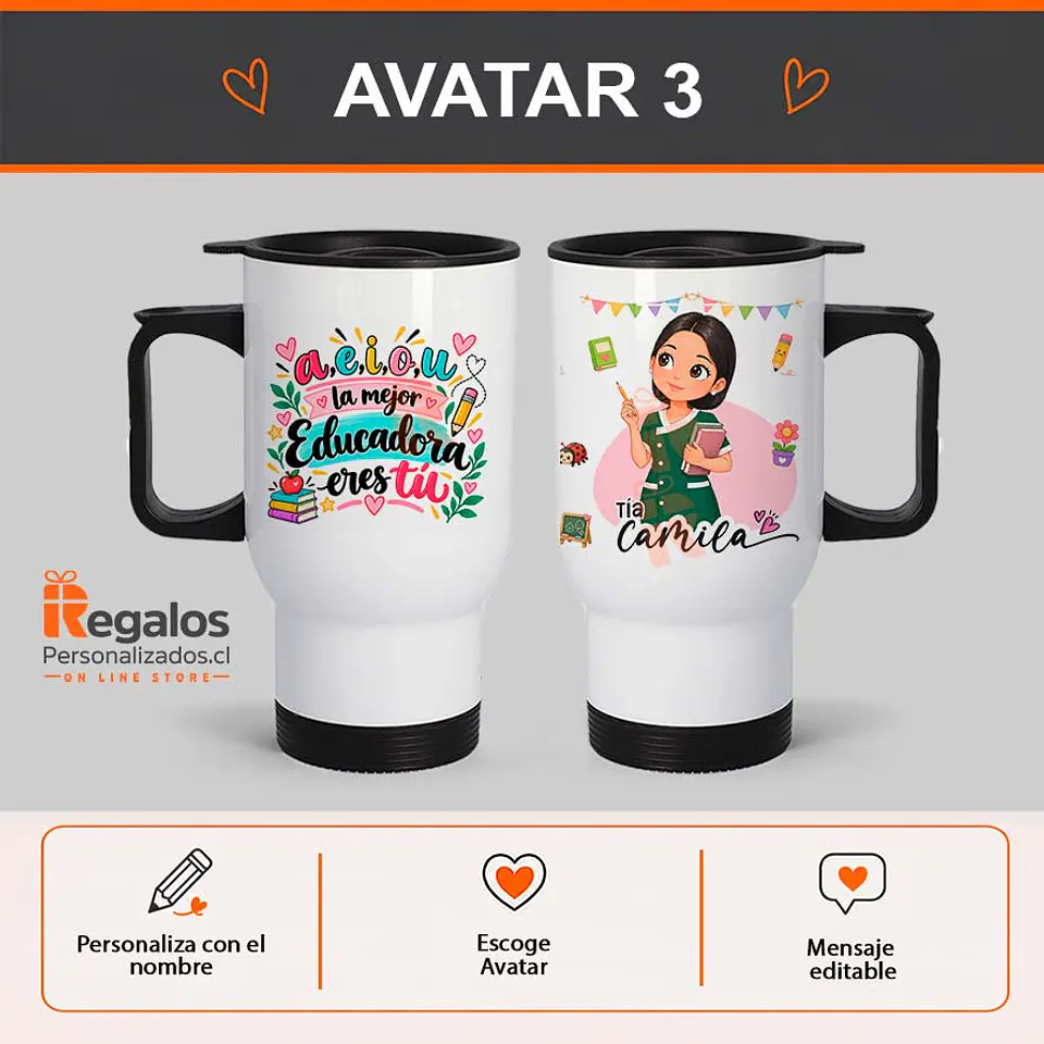 Mug térmico diseño Educadora de Párvulos 4