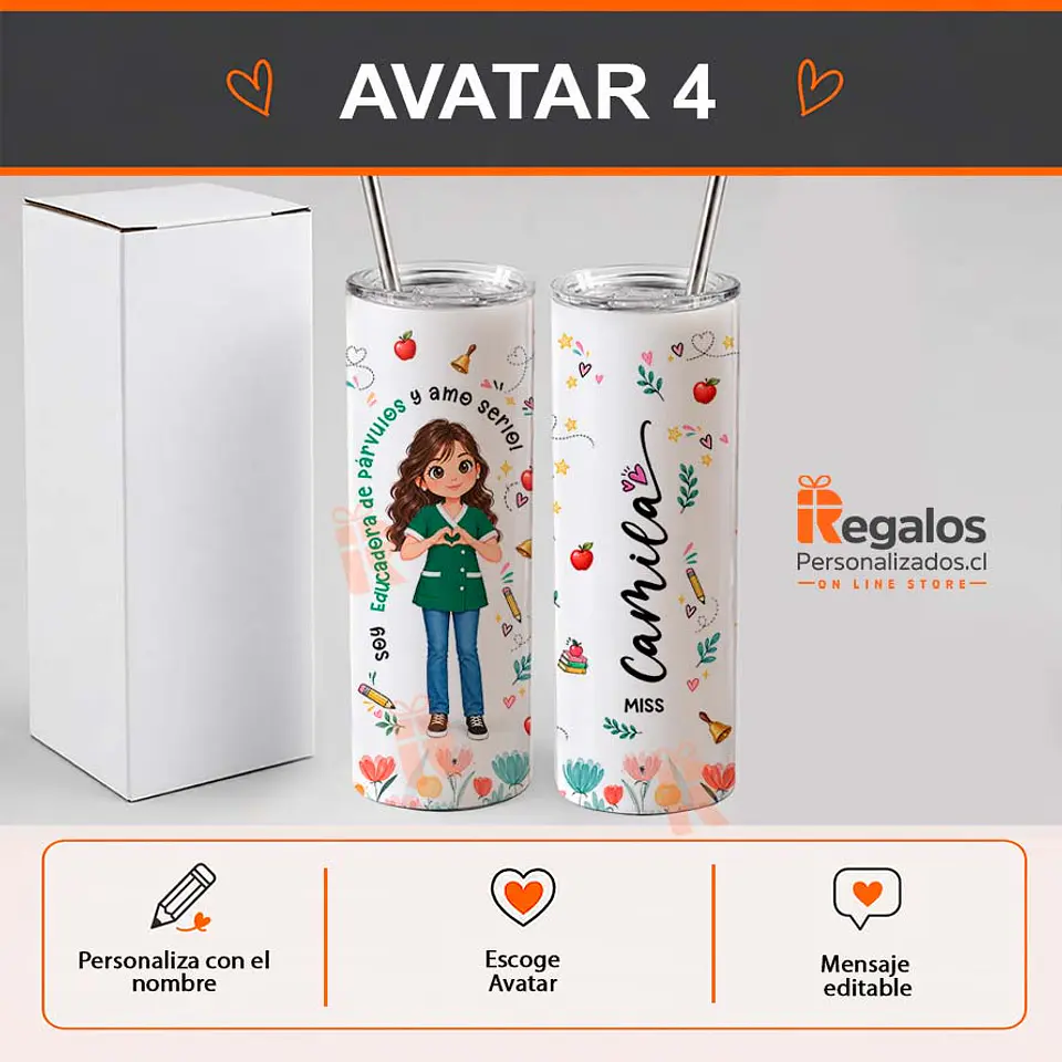 Vaso térmico tumbler diseño Educadora de Párvulos 5