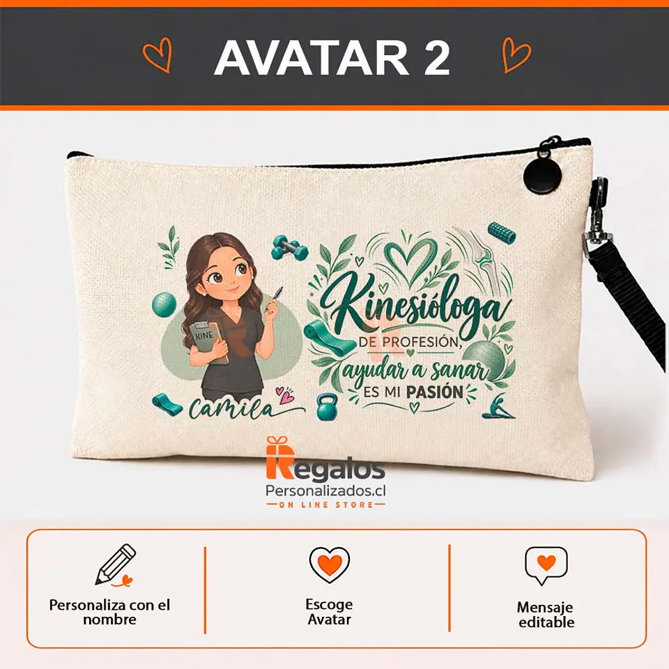 Estuche personalizado con diseño para Kinesióloga 3