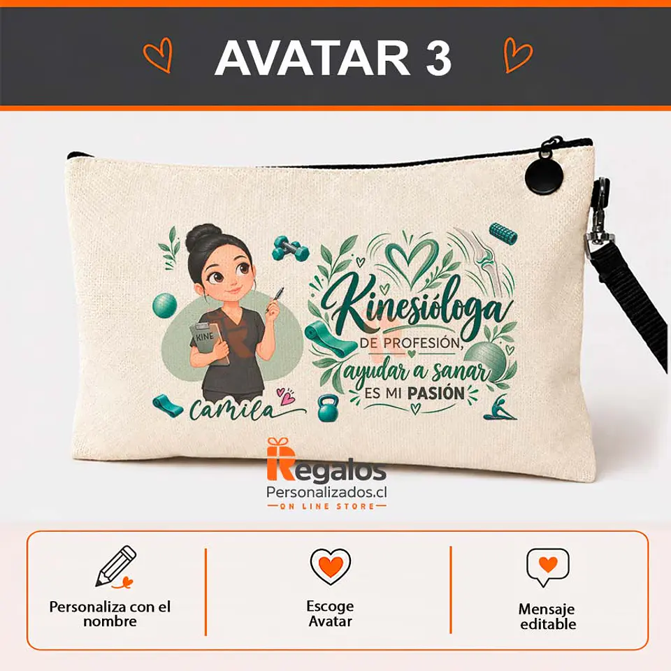 Estuche personalizado con diseño para Kinesióloga 4
