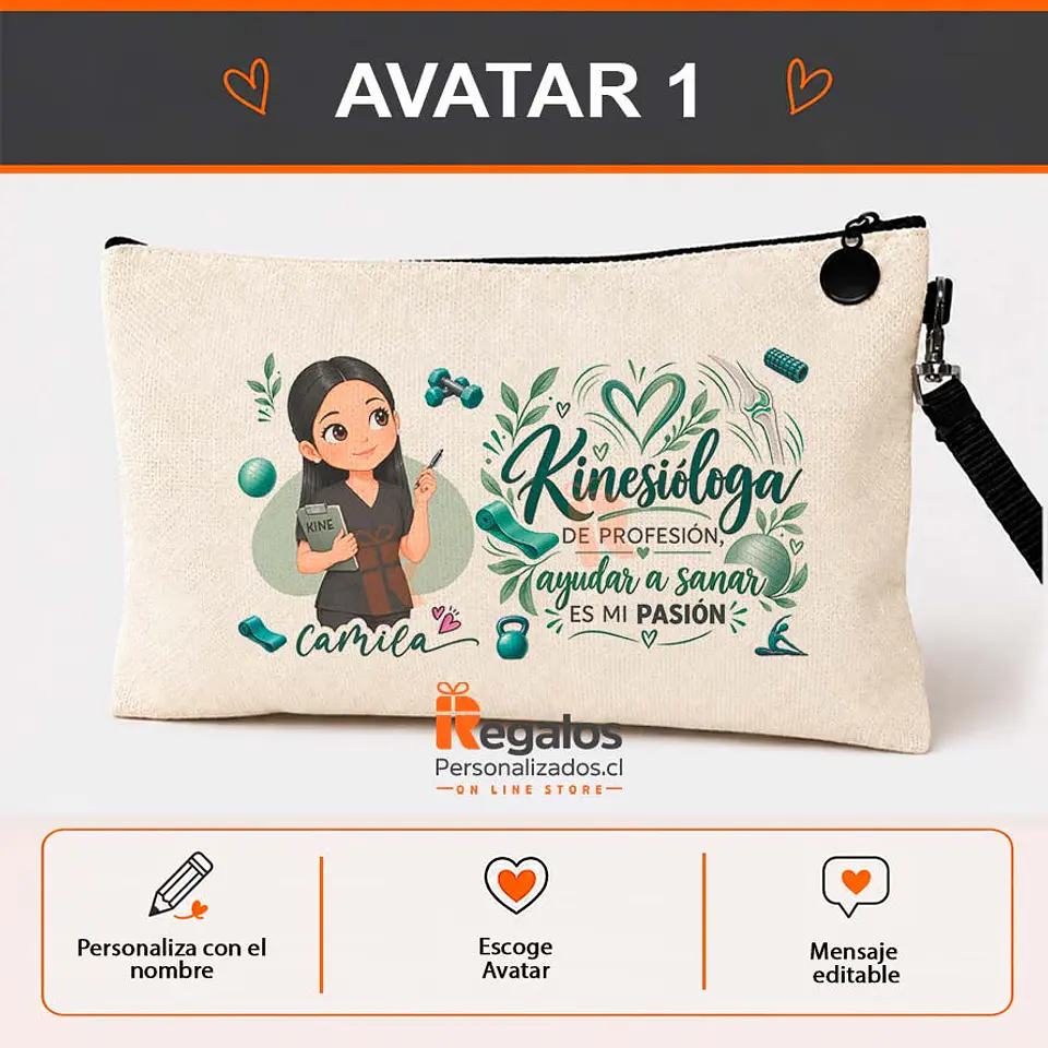 Estuche personalizado con diseño para Kinesióloga 2