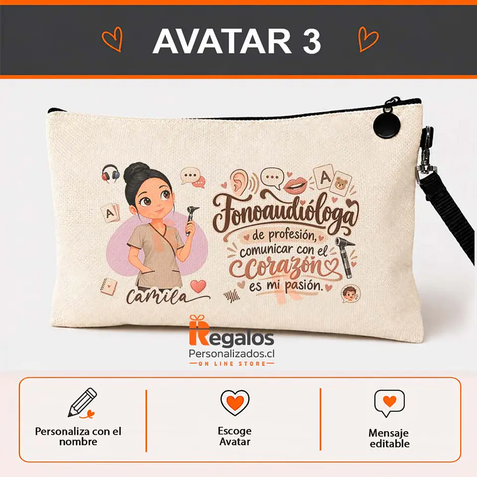 Estuche personalizado con diseño Fonoaudióloga 4