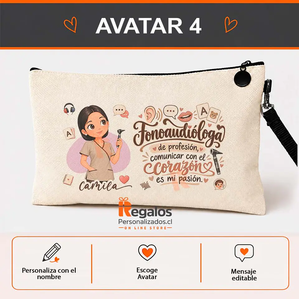 Estuche personalizado con diseño Fonoaudióloga 5