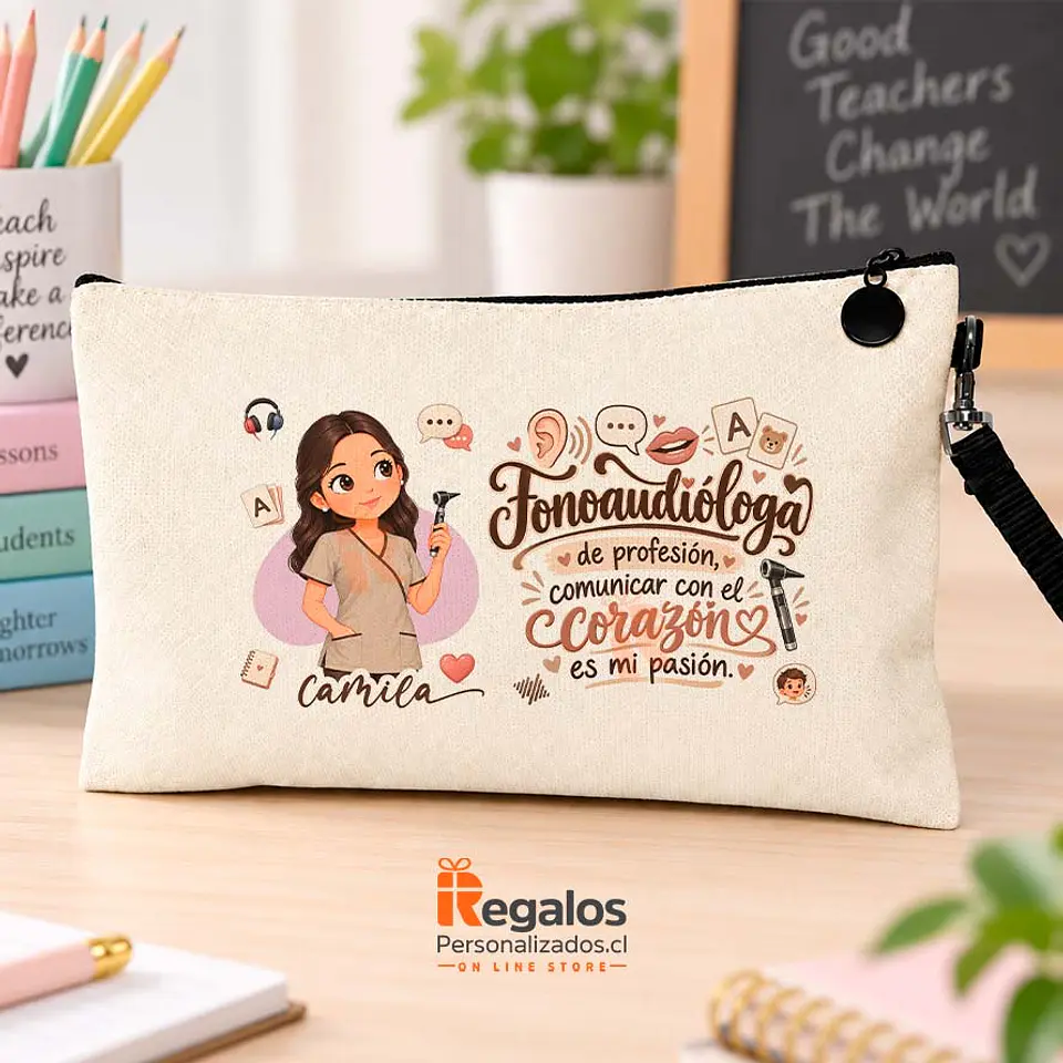 Estuche personalizado con diseño Fonoaudióloga 1