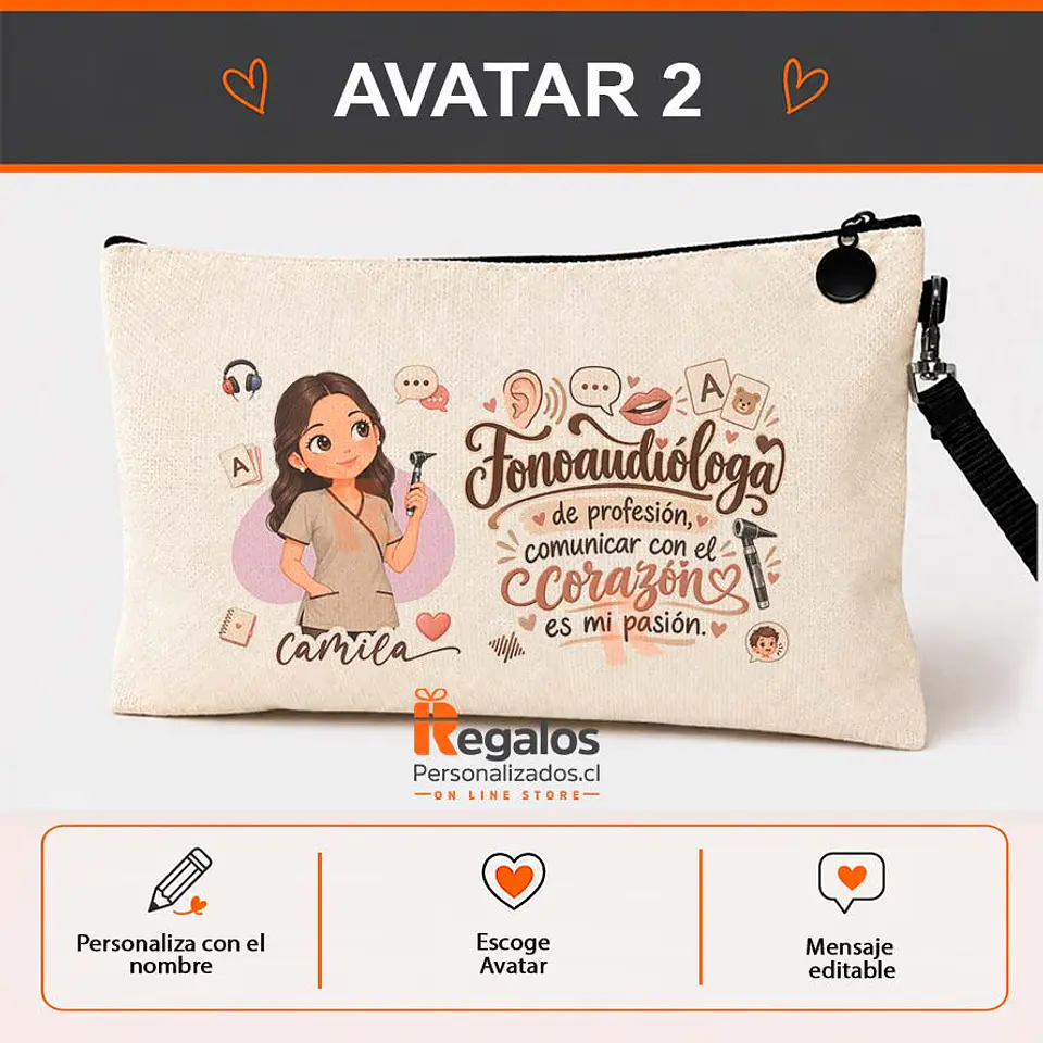 Estuche personalizado con diseño Fonoaudióloga 3