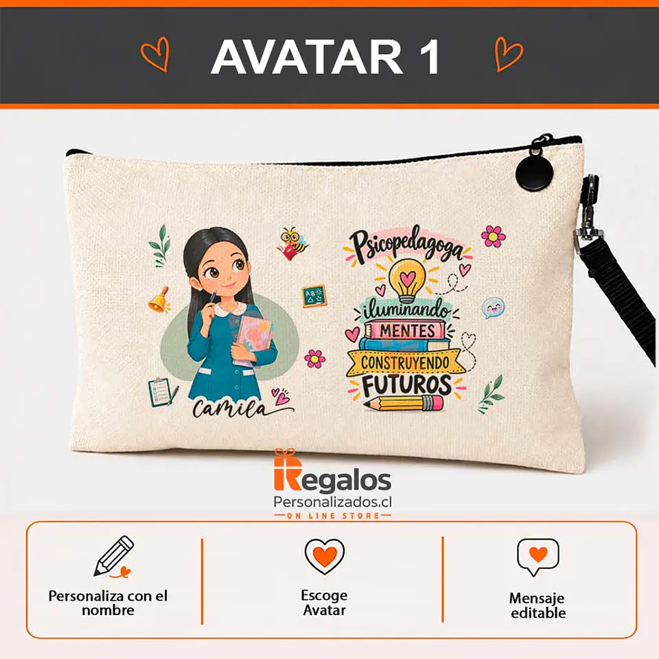 Estuche personalizado con diseño Psicopedagoga 2