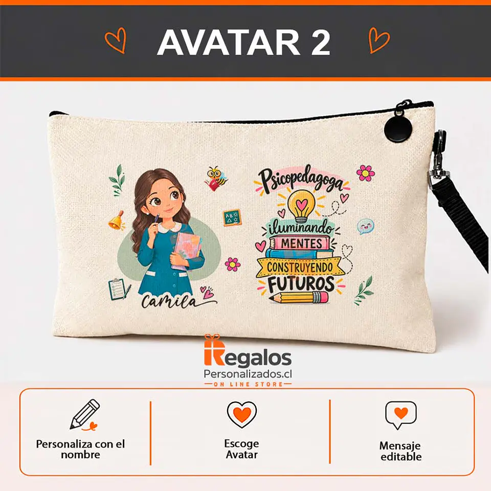 Estuche personalizado con diseño Psicopedagoga 3