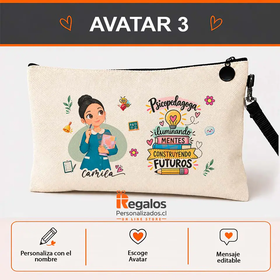 Estuche personalizado con diseño Psicopedagoga 4