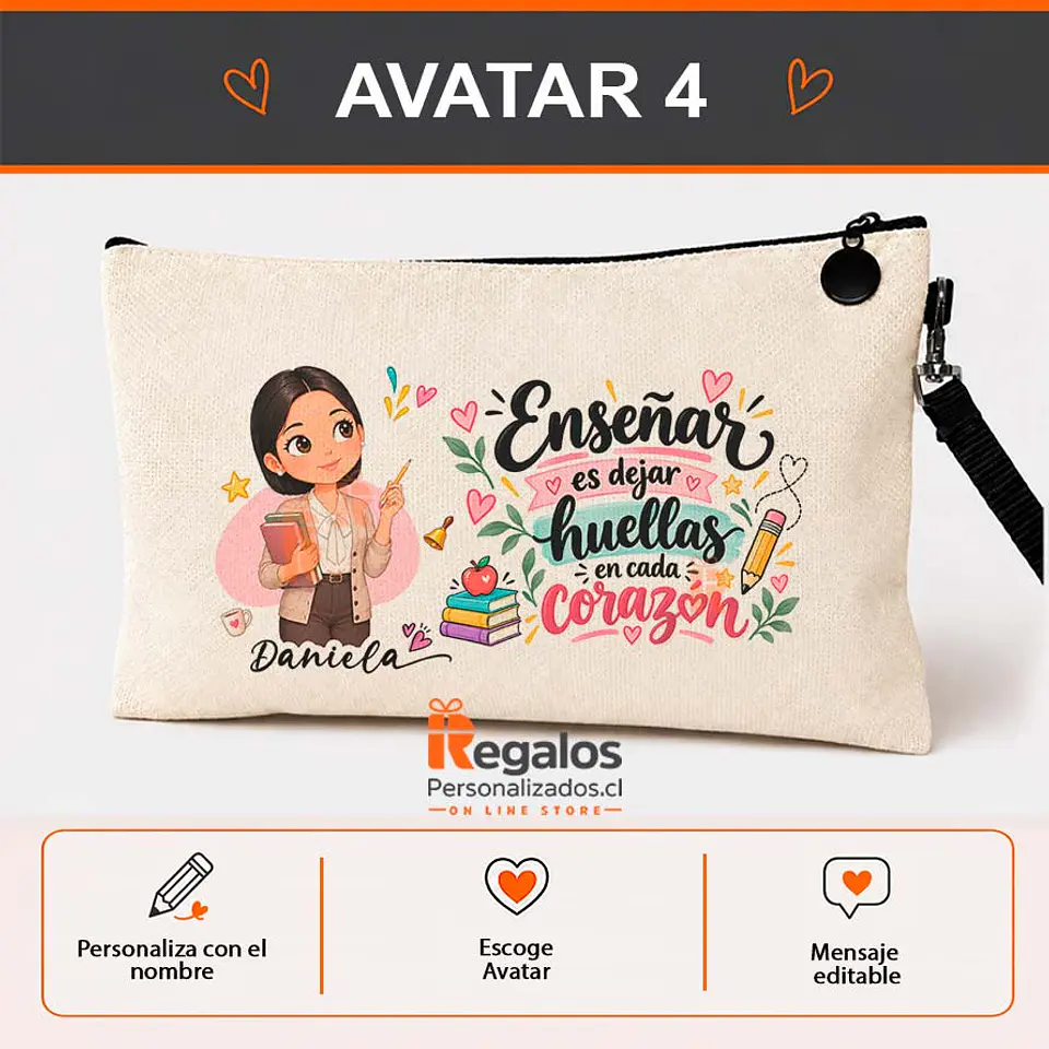 Estuche personalizado con diseño Profesora  5