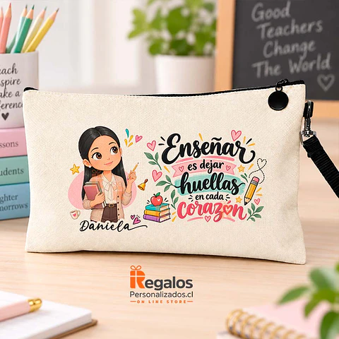 Estuche personalizado con diseño Profesora 