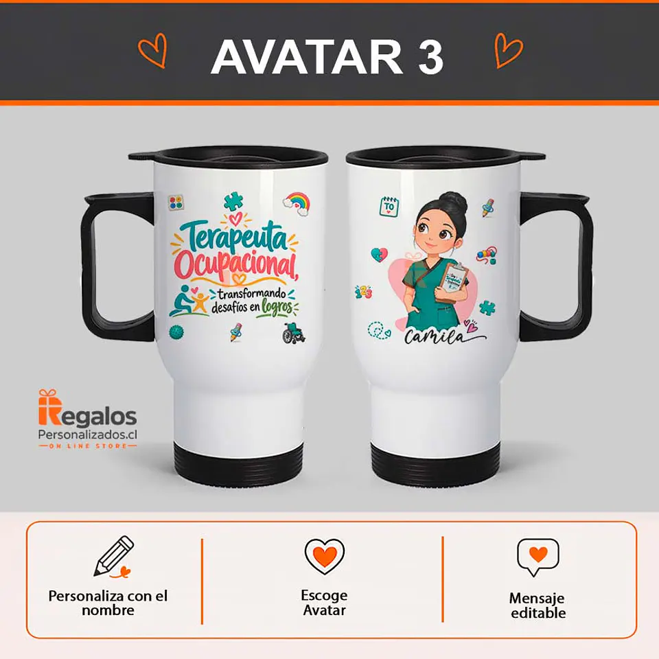 Mug térmico personalizado con diseño Terapeuta Ocupacional 4