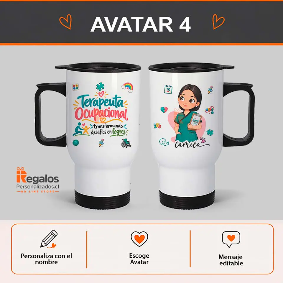 Mug térmico personalizado con diseño Terapeuta Ocupacional 5