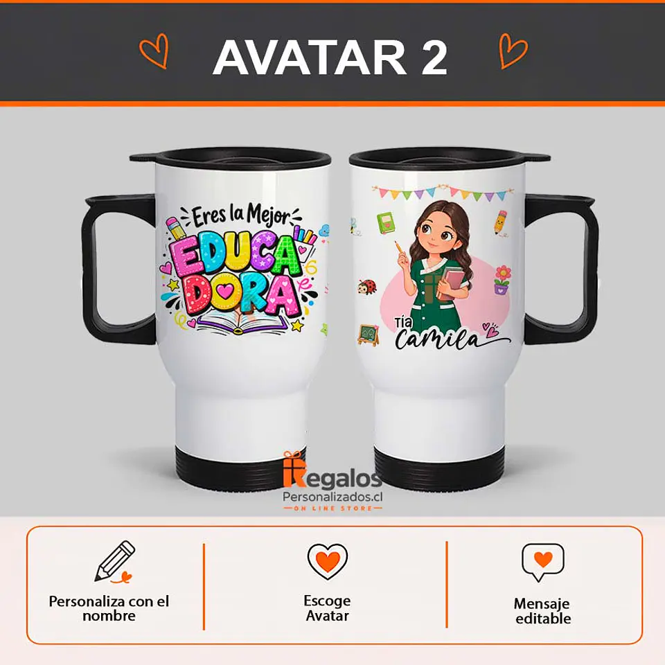Mug térmico diseño Educadora de Párvulos 3