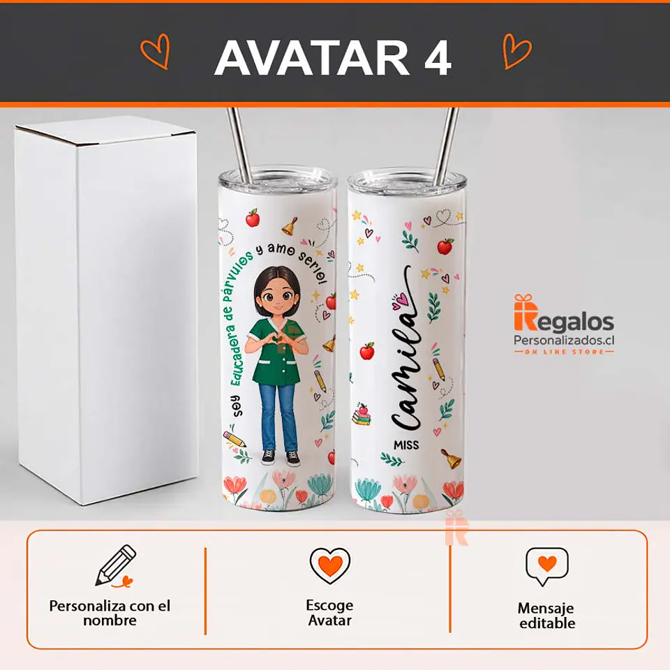 Vaso térmico tumbler diseño Educadora de Párvulos 5