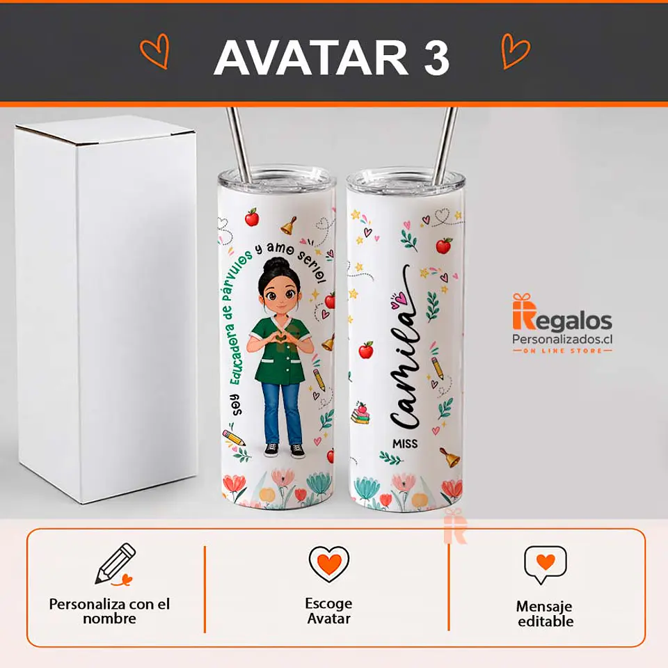Vaso térmico tumbler diseño Educadora de Párvulos 4