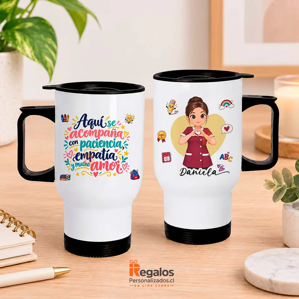 Mug térmico personalizado con diseño Educadora Diferencial 1