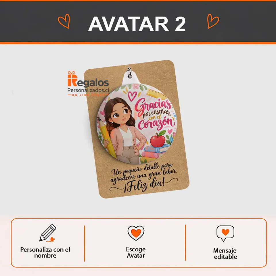 Llavero espejo Personalizado con diseño Profesora 3