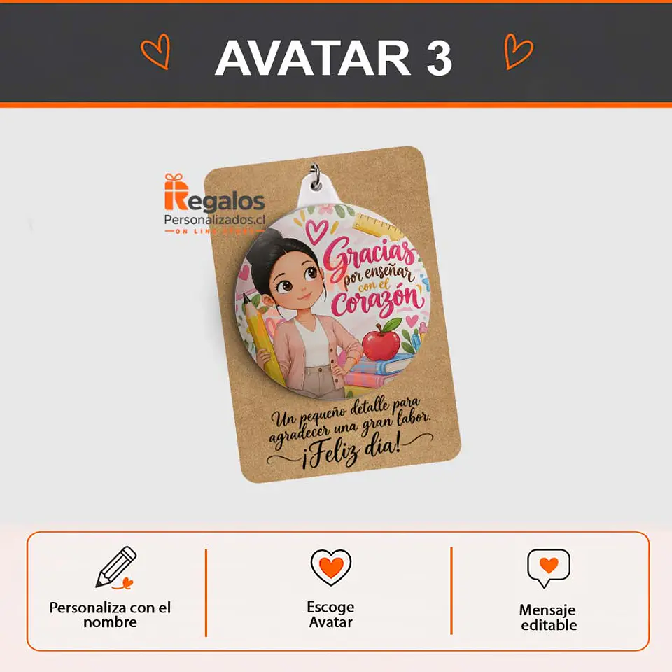Llavero espejo Personalizado con diseño Profesora 4