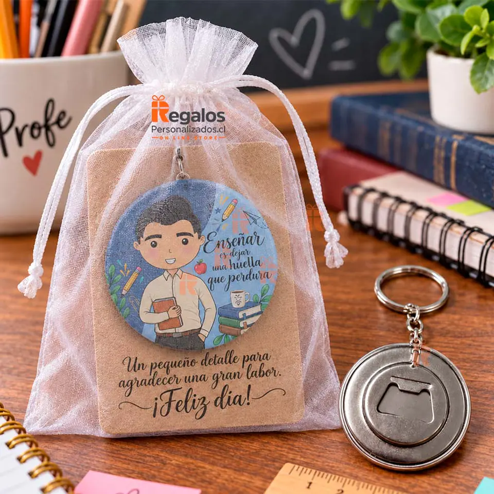 Llavero destapador Personalizado con diseño Profesor 1