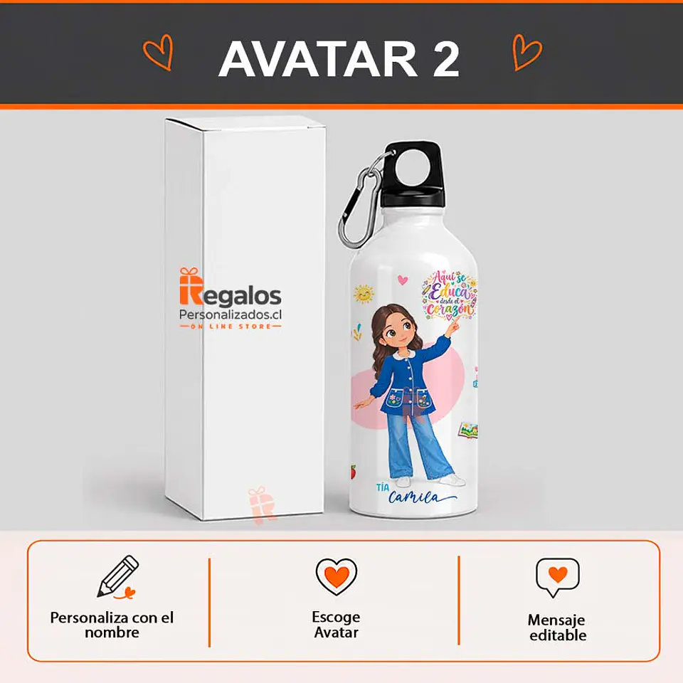 Botella de agua diseño para Técnico en. Ed. Parvulos 3