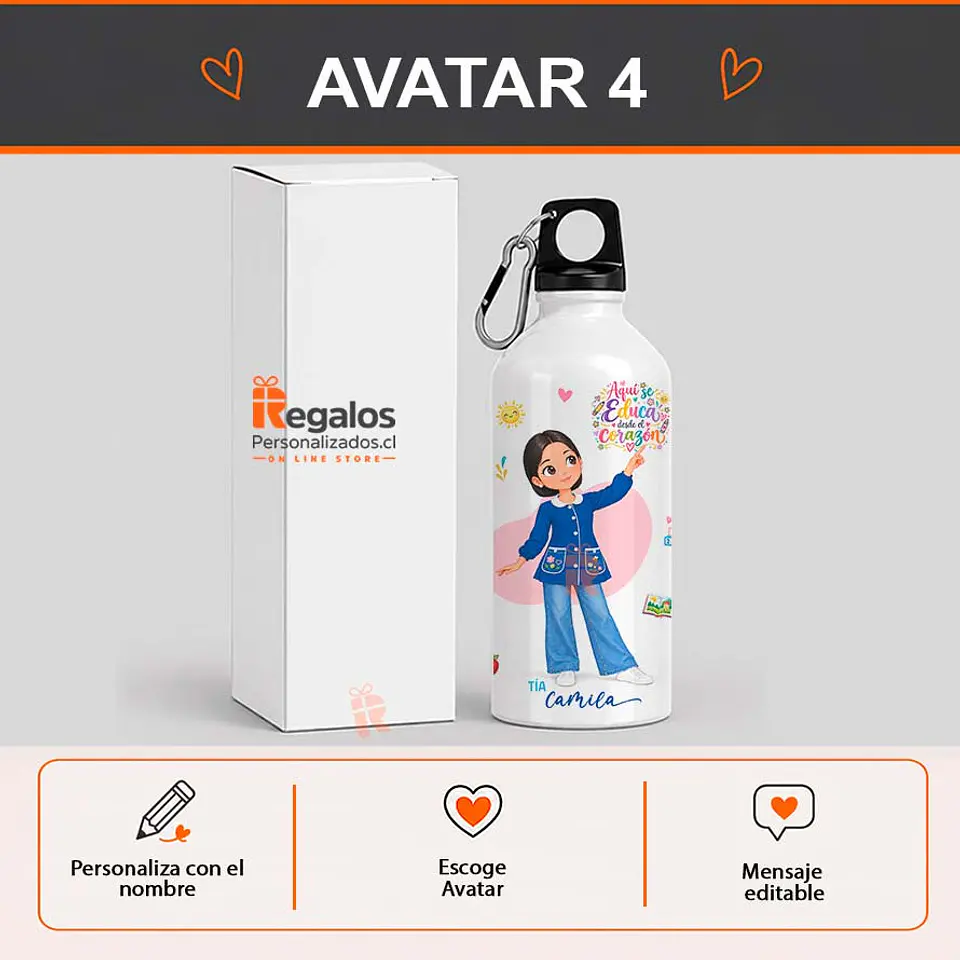Botella de agua diseño para Técnico en. Ed. Parvulos 5