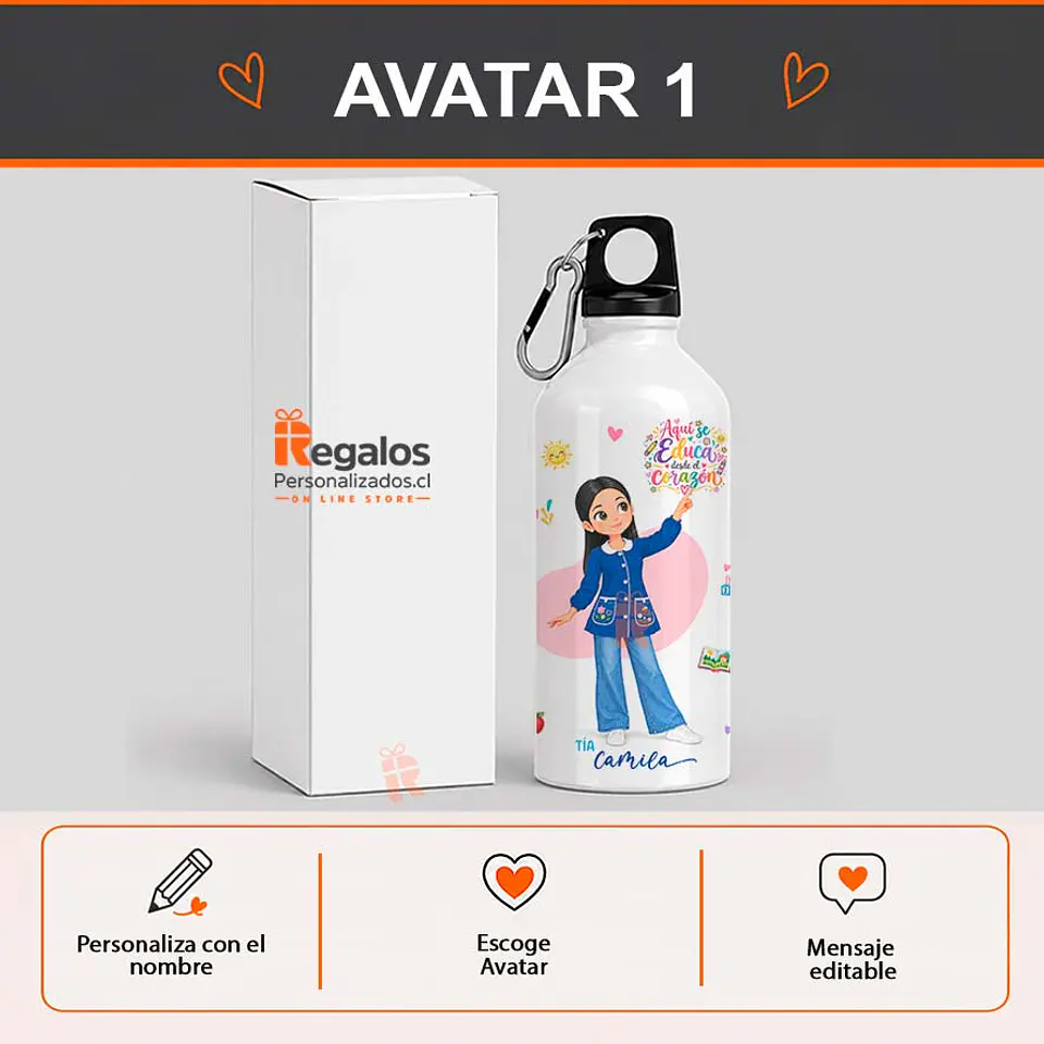 Botella de agua diseño para Técnico en. Ed. Parvulos 2
