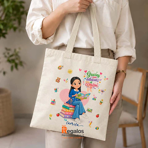 Bolsa lino diseño Técnico Educadora de Párvulos