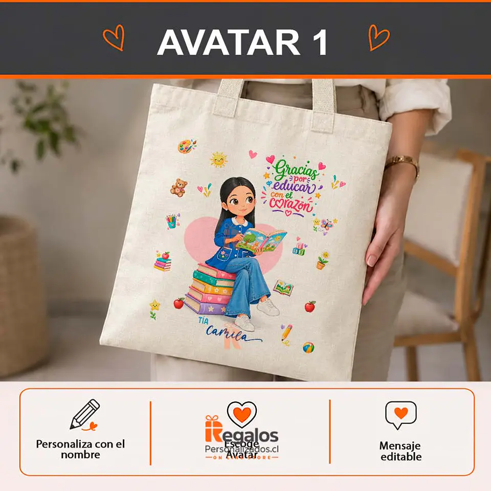 Bolsa lino diseño Técnico Educadora de Párvulos 2