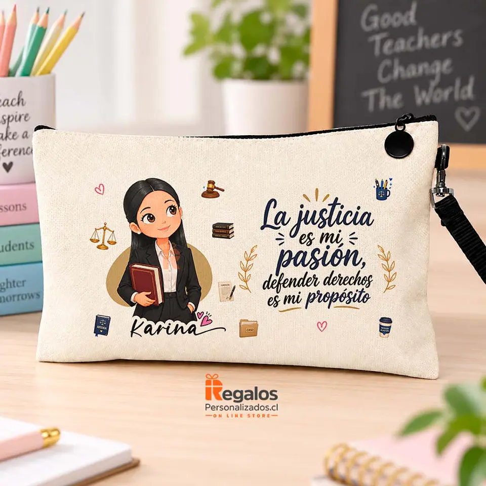 Estuche personalizado con diseño Abogada 1