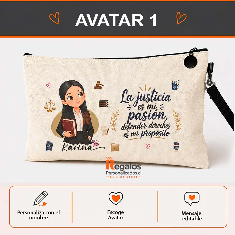 Estuche personalizado con diseño Abogada 2