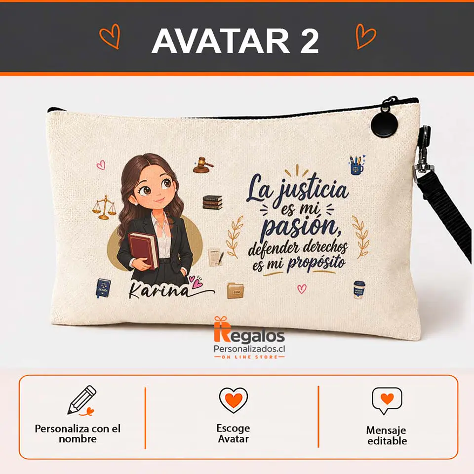 Estuche personalizado con diseño Abogada 3