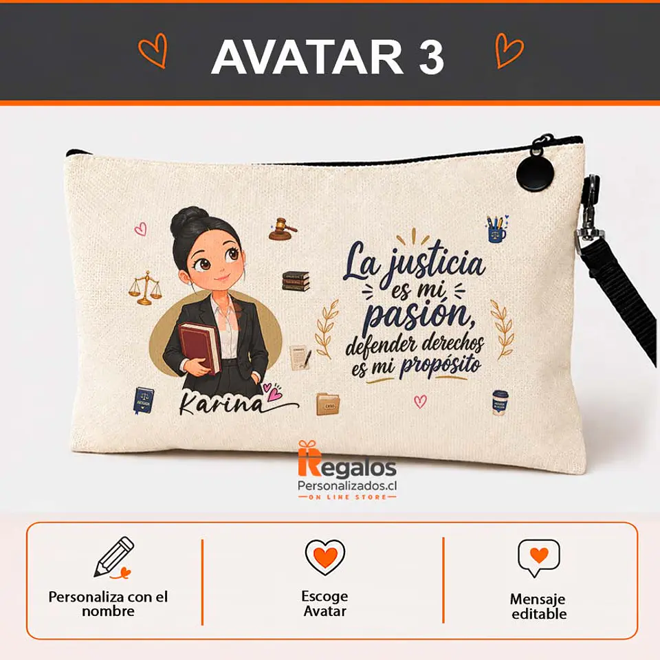 Estuche personalizado con diseño Abogada 4