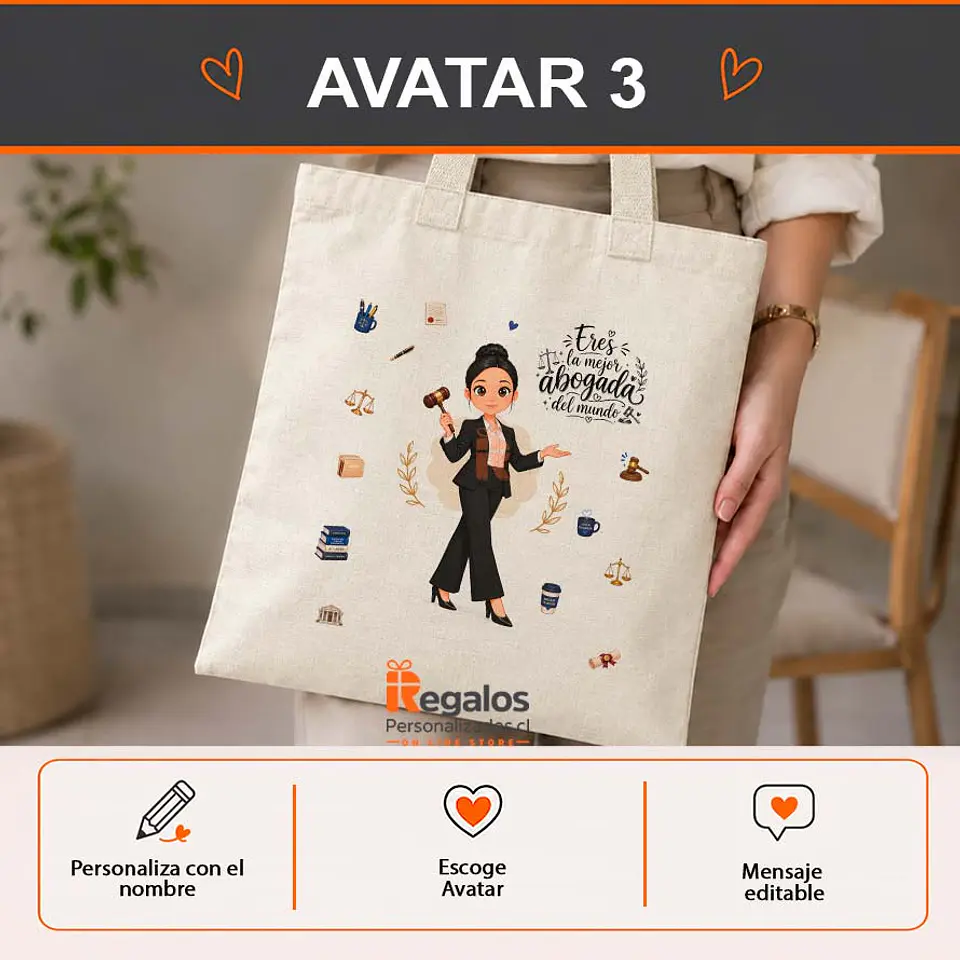 Bolsa lino personalizada con diseño Abogada 4