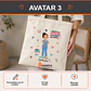 Bolsa lino personalizada con diseño TENS mujer - Miniatura 4