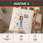 Bolsa lino personalizada con diseño TENS mujer - Miniatura 3