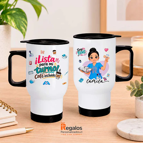 Mug térmico personalizado con diseño TENS mujer