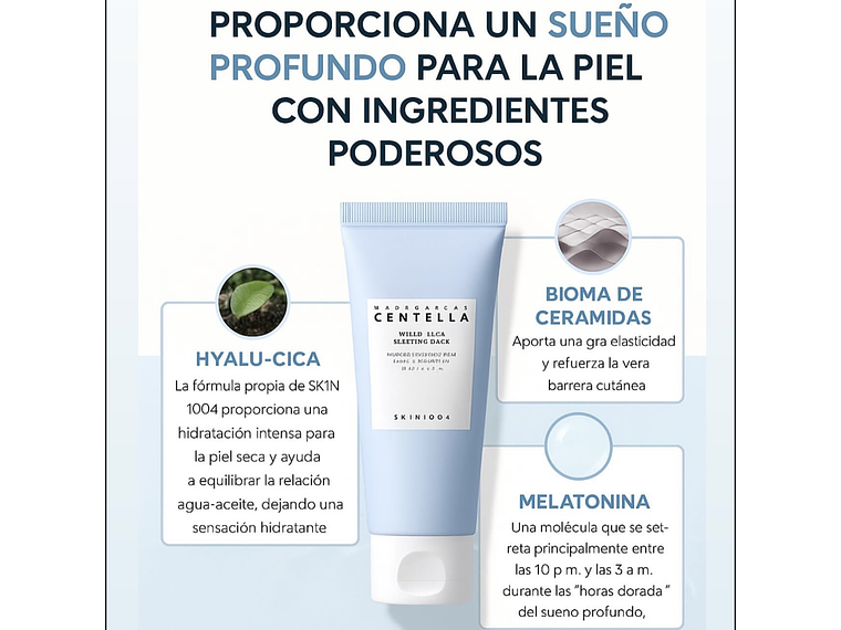 SKIN1004 | Mascarilla nocturna Centella Hyalu-Cica Sleeping Pack - 30ml   3