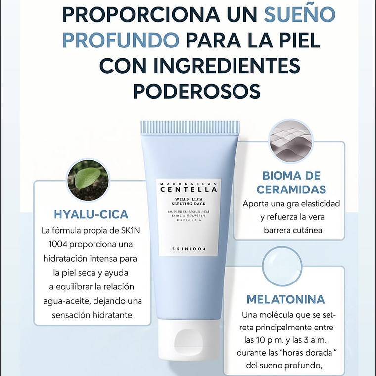 SKIN1004 | Mascarilla nocturna Centella Hyalu-Cica Sleeping Pack - 30ml   3