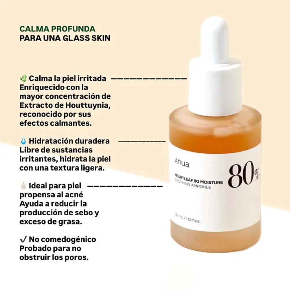 ANUA Heartleaf 80% Soothing Ampoule 30ml | Sérum Calmante e Hidratante 2