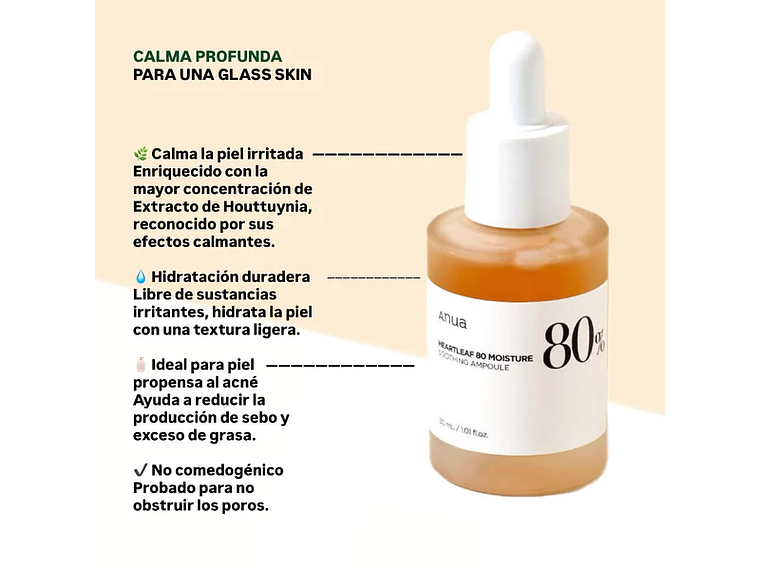 ANUA  | Serum calmante heartleaf 80%  – 30 ml 2