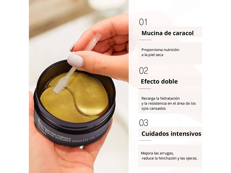 MIZON | Snail Repair Intensive Gold Eye Gel Patch – Parches revitalizantes para contorno de ojos 60 unidades 3