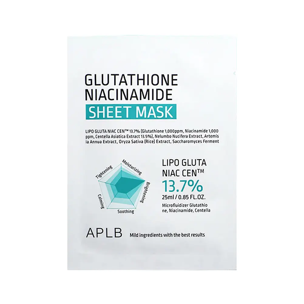 APLB Glutathione Niacinamide Sheet Mask | Mascarilla iluminadora 1