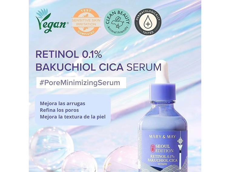 MARY&MAY | Retinol 0.1% Bakuchiol Cica Serum – Sérum Rejuvenecedor - 80 ml 3