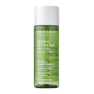 MARY & MAY | CICA Teatree AHA PHA Toner – Tónico Calmante Exfoliante - 30ml