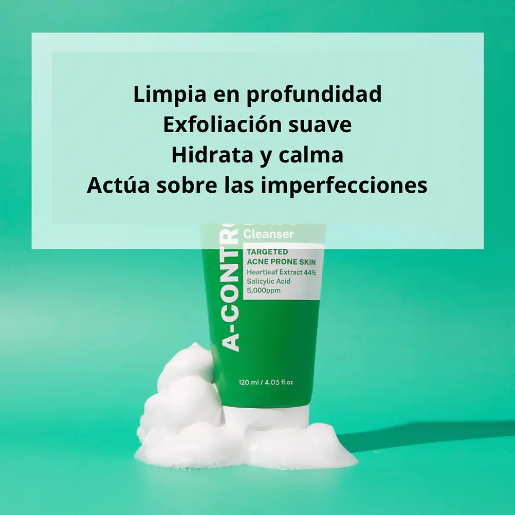 NINELESS | A Control 10%  Heartleaf & BHA / Limpiador Piel Acneica - 120ml 3
