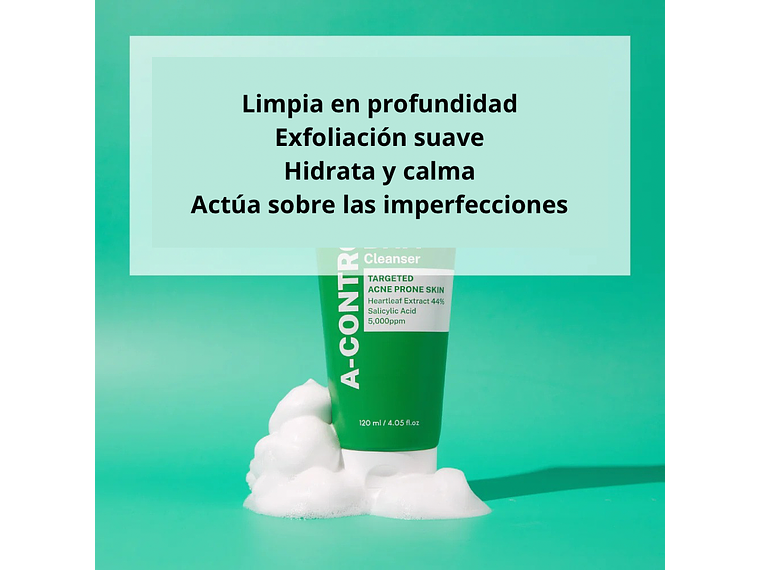 NINELESS | A Control 10%  Heartleaf & BHA / Limpiador Piel Acneica - 120ml 3