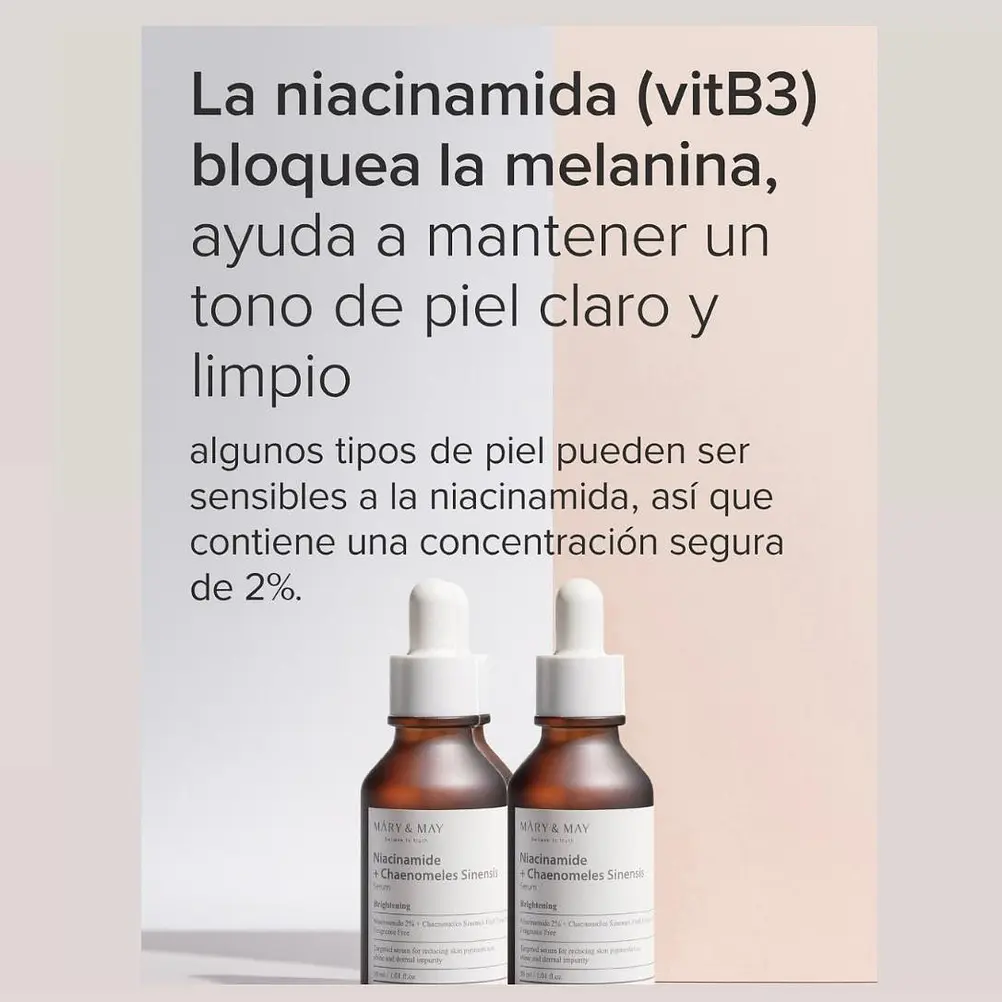 Mary & May Niacinamide + Chaenomeles Sinensis Serum 10ml | Sérum Iluminador y Seborregulador 3